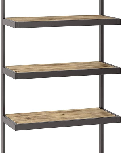 SIMPLIHOME Erina SOLID ACACIA WOOD 36 Inch Rectangle Modern Industrial Bookcase in Distressed Golden Wheat, for The Living Room, Study Room and Office - LeafyLoom