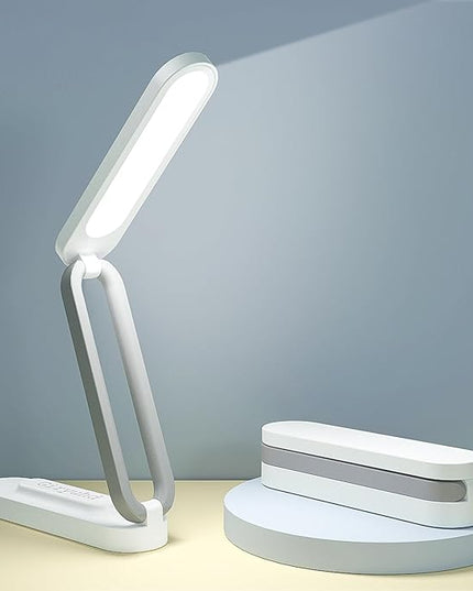 LED Desk Lamp for Office Home & Battery Operated Lamp Rechargeable Lamp Foldable & Portable Light, LED Desk Light Strip, 3 Brightness Dimmable Small Desk Lamp Wireless Reading Lamp - LeafyLoom