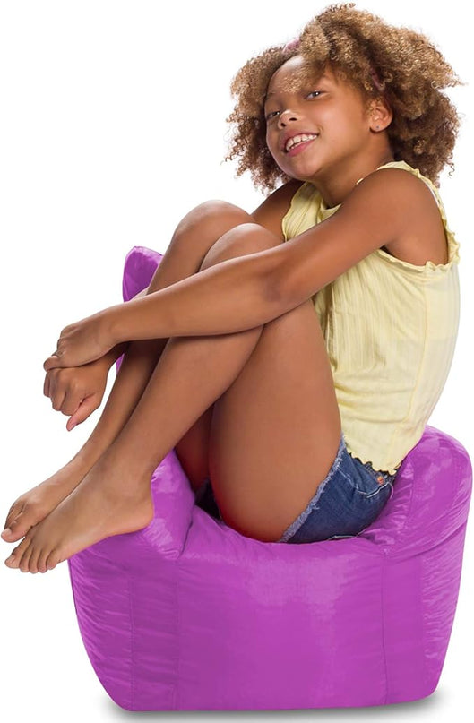 Posh Creations Bean Bag Structured Seat for Toddlers and Kids, Comfy Chair for Children, Pasadena, Purple - LeafyLoom