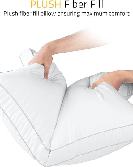 Utopia Bedding Bed Pillows for Sleeping Queen Size (White), Set of 2, Cooling Hotel Quality, Gusseted Pillow for Back, Stomach or Side Sleepers - LeafyLoom