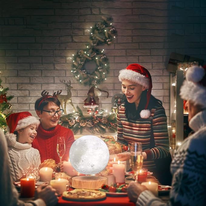 VGAzer Levitating Moon Lamp,Floating Moon lamp,Floating and Spinning in Air Freely with 3D Printing Moon Lamp Has 16 Colors 20 Modes for Unique Christmas Gifts,Room Decor,Office Toys - LeafyLoom