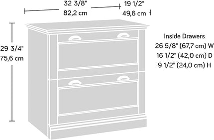 Sauder Barrister Lane Lateral File, White Plank finish - LeafyLoom