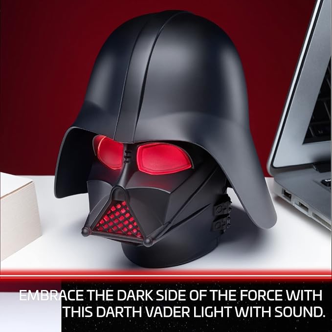 Darth Vader Mask Light with Sound, Officially Licensed Star Wars Collectible Lamp, Star Wars Room Decor and Gift for Men - LeafyLoom