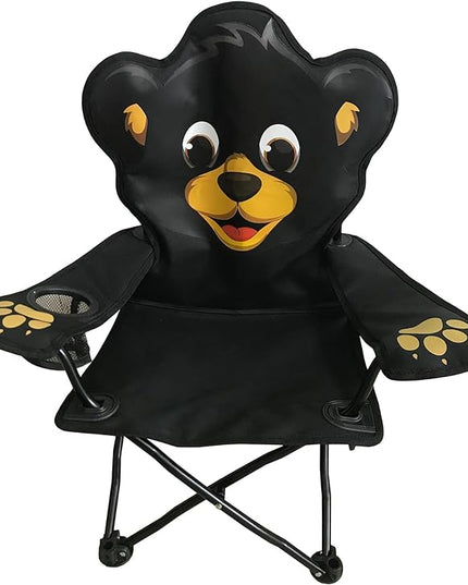 Kids Camping Chair | Folding Outdoor Chair for Toddlers | Boys or Girls | Lightweight, Portable, and Durable | Great for Beach, Patio or Sporting Events (Kids Camp Chair, Willie Bear) - LeafyLoom