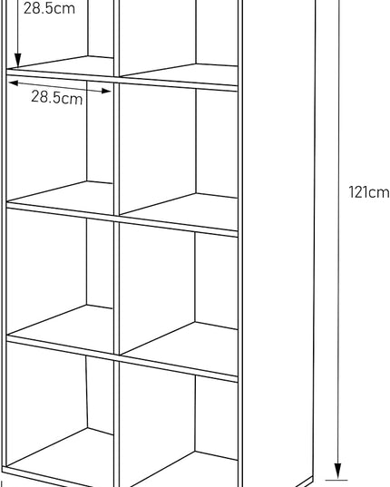 PACHIRA E-Commerce Cubby Storage Organizer, 8 Cube Unit Shelf, Closet Cabinet, DVD Rack Bookshelf File Organizer Rack in Study, each cube 28.5 cm, OAK GREY - LeafyLoom