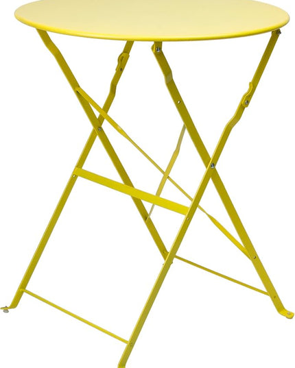Alpine Corporation MSY114A Rainbow Metal Bistro Set w Two, Table: 24" L x 24" W x 28" H Chair: 16" L 18" W x 32" H - LeafyLoom