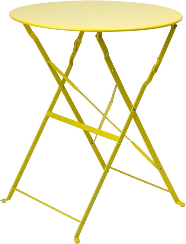 Alpine Corporation MSY114A Rainbow Metal Bistro Set w Two, Table: 24" L x 24" W x 28" H Chair: 16" L 18" W x 32" H - LeafyLoom