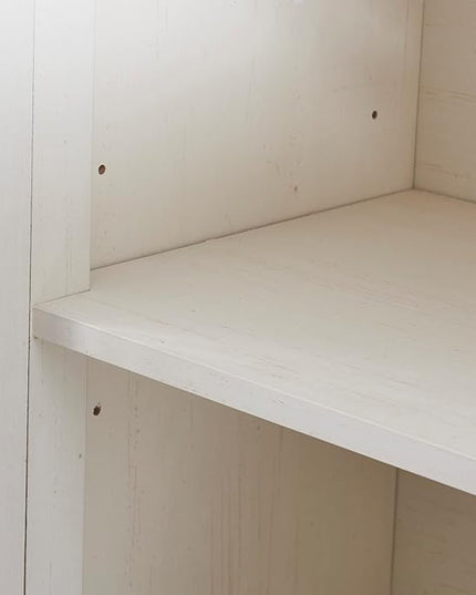 60" Sideboard Storage Buffet Cabinet with 2 Drawers,Wooden Console Table,W/ 4 Doors,Adjustable Shelves,Not Easy to Deform,for Dining Room/Kitchen/Entryway,Antique White - LeafyLoom