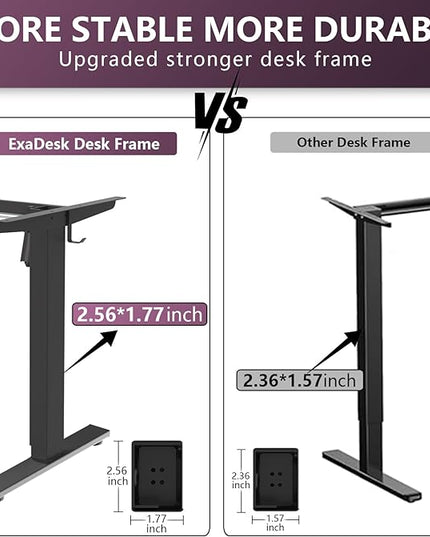 40 * 24 Inches Electric Standing Desk, Adjustable Height Sit Stand Up Desk with 3 Memory Presets, Motorized Home Office Computer Gaming Workstation Desk, Espresso - LeafyLoom