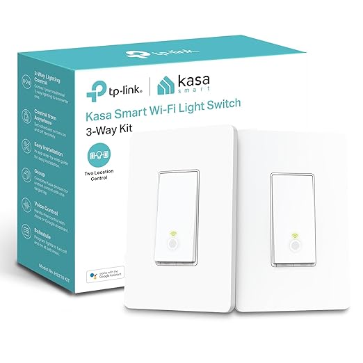 Kasa Smart 3 Way Switch HS210 KIT, Needs Neutral Wire, 2.4GHz Wi-Fi Light Switch works with Alexa and Google Home, UL Certified, No Hub Required, White,2 Count (Pack of 1) KasaSmartbyTP-Link