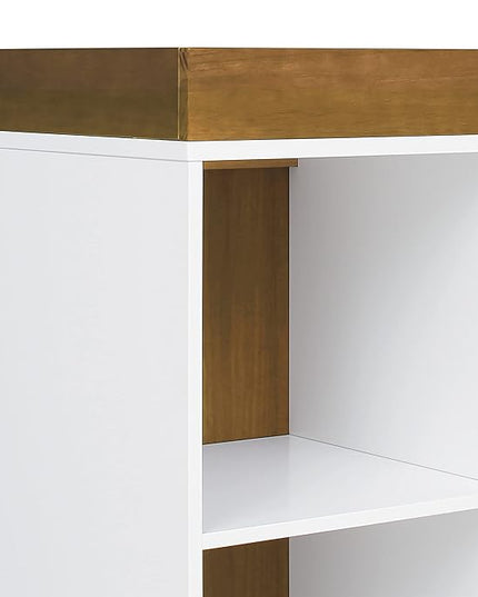 DaVinci Otto Convertible Changing Table and Cubby Bookcase in White and Walnut - LeafyLoom