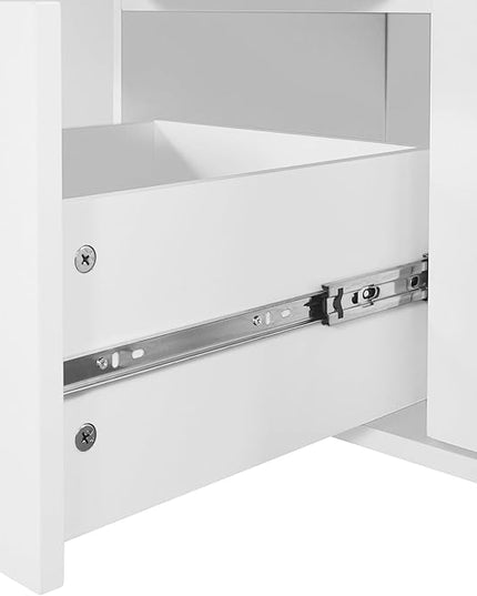 Rolling Kitchen Island with 3 Drawer and 2 Slide-Out Shelf,Rubber Wood Top Cart W/Spice-Rack & Tower-Rack,Internal Storage Rack,for Home Refectory,White - LeafyLoom