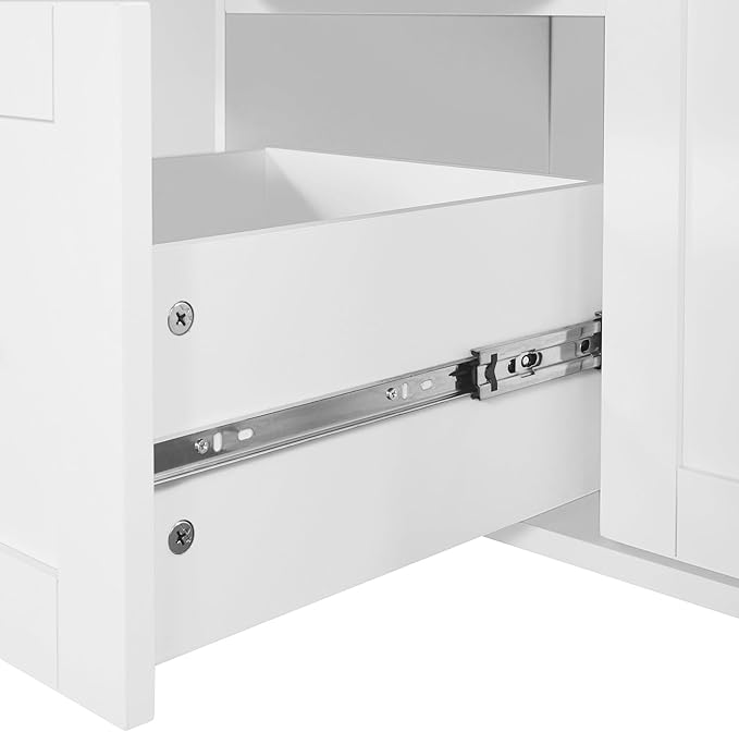 Rolling Kitchen Island with 3 Drawer and 2 Slide-Out Shelf,Rubber Wood Top Cart W/Spice-Rack & Tower-Rack,Internal Storage Rack,for Home Refectory,White - LeafyLoom