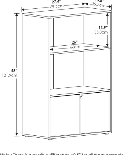 Furinno Jaya Kitchen Storage Shelf with Cabinet, Columbia Walnut - LeafyLoom