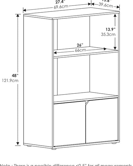 Furinno Jaya Kitchen Storage Shelf with Cabinet, Americano - LeafyLoom