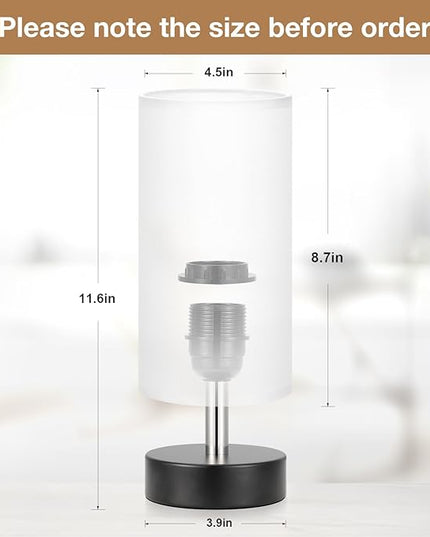 Small Table Lamp for Bedroom - Bedside Lamps for Night Stands, Minimalist Nightstand Light Lamp, Desk Lamps for Reading Room, Kids Room, Living Room, Office, Dorm - LeafyLoom
