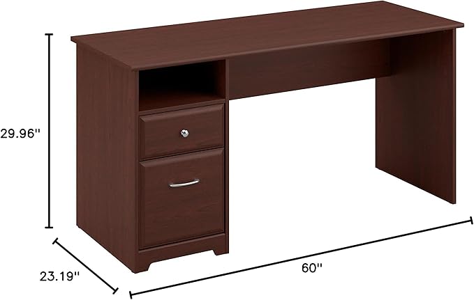 Bush Furniture Cabot 60W Computer Desk with Drawers in Harvest Cherry - LeafyLoom