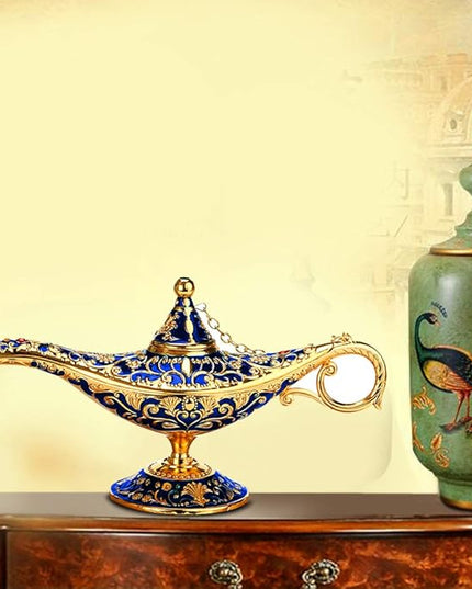 Vintage Legend Aladdin Lamp Magic Genie Wishing Light,Collectable Rare Classic Arabian Costume Props Lamp Tabletop Decor Crafts for Home/Wedding Decoration&Gift for Party - LeafyLoom