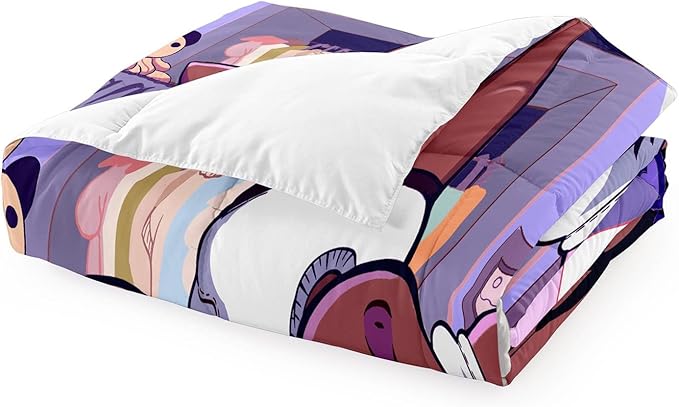 African American Black Girl Twin Bedding Set, Twin Bed Comforter Sets for Girls Black Girl Magic Comforter Set Purple Twin Size Cute 2 Piece Quilt Set, 1 Comforter + 1 Pillowcase - LeafyLoom