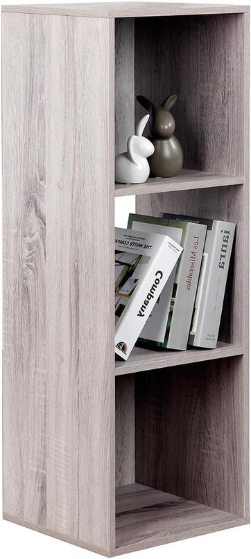 PACHIRA E-Commerce Storage Bookcase Wooden, Unit Shelf, Closet Cabinet, DVD Rack Bookshelf File Organizer Rack in Living Room, Bedroom, Study, each cube 11.22“, 3 Cube, OAK GREY - LeafyLoom