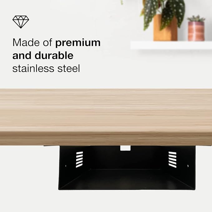 – Premium Under Desk Storage – Convenient Under Desk Drawer – Mountable Desk Drawer for Office & Home – Desk Storage from Alloy Steel – Ideal for Organizing – Size – Black/White - LeafyLoom