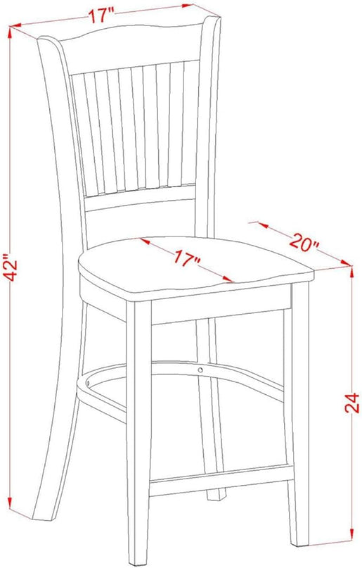 East West Furniture EDGR5-WHI-W 5 Piece Kitchen Counter Height Set Includes a Round Wooden Table with Pedestal and 4 Dining Chairs, Buttermilk & Cherry - LeafyLoom