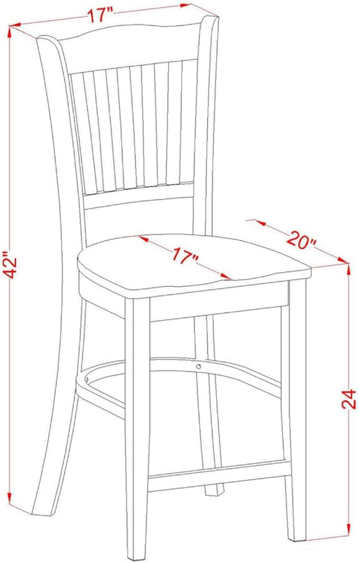 East West Furniture JAGR5-OAK-W 5 Piece Counter Height Dining Table Set Includes a Round Kitchen Table with Pedestal and 4 Dining Chairs, 36x36 Inch, Oak - LeafyLoom
