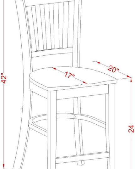 East West Furniture EDGR5-OAK-W Eden 5 Piece Kitchen Counter Set Includes a Round Room Table with Pedestal and 4 Dining Chairs, 30x30 Inch, Oak - LeafyLoom