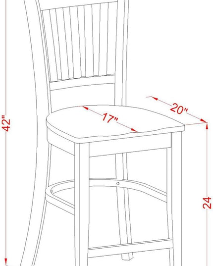 East West Furniture JAGR3-WHI-W 3 Piece Kitchen Counter Height Dining Table Set Contains a Round Pub Table with Pedestal and 2 Dining Room Chairs, 36x36 Inch, Buttermilk & Cherry - LeafyLoom