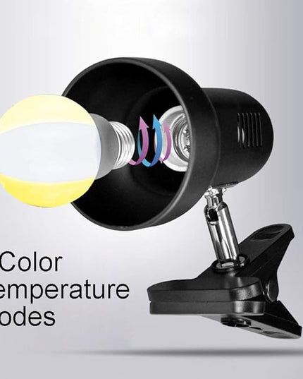 LED Clamp Work Lamp, 5W 360° Rotatable Head, Ultra Bright Work Bench Light, Desk Lamp with Clip,3 Color Temperature Modes, 4.9ft Plug & Play Cord (White)… - LeafyLoom