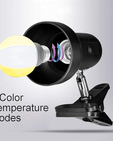 LED Clamp Work Lamp, 5W 360° Rotatable Head, Ultra Bright Work Bench Light, Desk Lamp with Clip,3 Color Temperature Modes, 4.9ft Plug & Play Cord (Black)… - LeafyLoom
