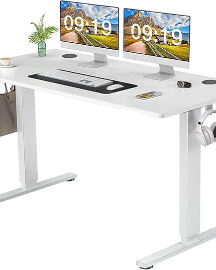 NicBex Home Office Desk 55" x 23" Electric Height Adjustable Standing Desk Computer Desk Office Desk, Sit to Stand Ergonomic Computer Desk Adjustable Desk, White - LeafyLoom