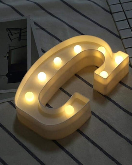 LED Marquee Letter Lights Sign C 26 Alphabet Light Up Letters Sign for Night Light Wedding Birthday Party Battery Powered Christmas Lamp Home Bar Decoration (C) - LeafyLoom