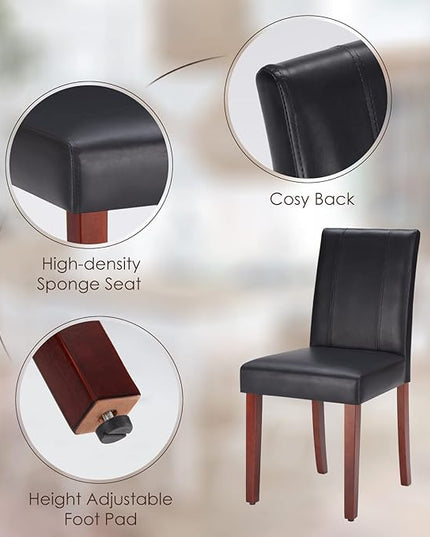Dining Chairs, Kitchen Chairs Set of 2 with Solid Wood Legs, Armless Upholstered Indoor Kitchen Dining Room Chairs for Dining Room, Kitchen Chairs Parson Chairs - LeafyLoom