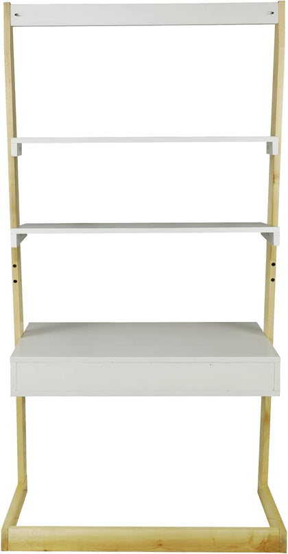 American Trails Freestanding Ladder Desk With Drawer, Natural Maple/White - LeafyLoom