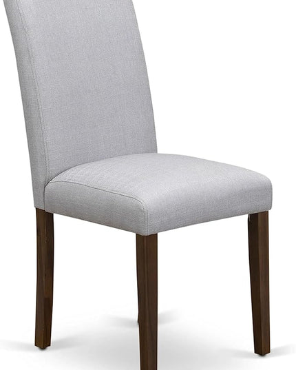 East West Furniture DLAB3-AWA-05 Dublin 3 Piece Set for Small Spaces Includes a Round Dining Room Table with Dropleaf and 2 Upholstered Chairs, 42x42 Inch - LeafyLoom