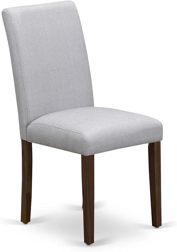 East West Furniture DLAB3-AWA-05 Dublin 3 Piece Set for Small Spaces Includes a Round Dining Room Table with Dropleaf and 2 Upholstered Chairs, 42x42 Inch - LeafyLoom