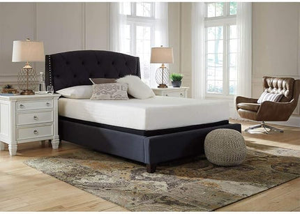 Signature Design by Ashley Full Size Chime 10 Inch Medium Firm Memory Foam Mattress with Green Tea & Charcoal Gel - LeafyLoom