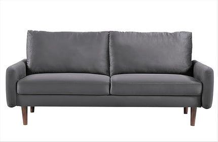 US Pride Furniture Kent Modern Velvet Sofa, Comfortable 3 Seater Couch for Living Rooms and Small Spaces, Ideal Studio Apartment Furniture with Sleek Design, Grey - LeafyLoom
