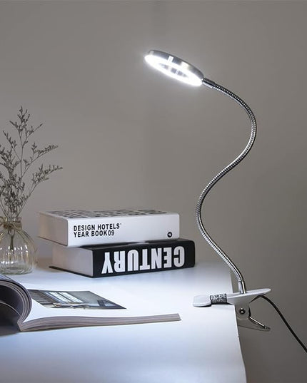 Magnifying Glass with Light and Stand, Desk Lamp LED light with USB Powered,Adjustable Flexible Gooseneck,clip on desktop & bed for Reading, Crafts;studio for Daily Hobbies Repairing. - LeafyLoom