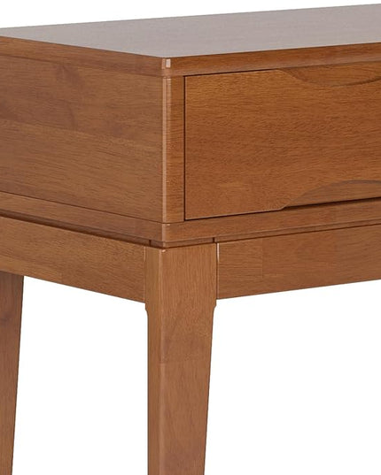 SIMPLIHOME Harper SOLID HARDWOOD 54 Inch Wide Mid Century Modern Console Sofa Table in Teak Brown, for The Living Room Entryway and Bedroom - LeafyLoom