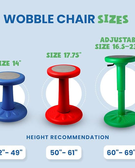 Studico ActiveChairs Kids Wobble Stool, Flexible Classroom Seating improves Focus, Posture & helps ADHD/ADD. Get The Wiggles out Active Fidget Chairs, Preschool | Elementary 14" Chair, Ages 3-7, Gray - LeafyLoom