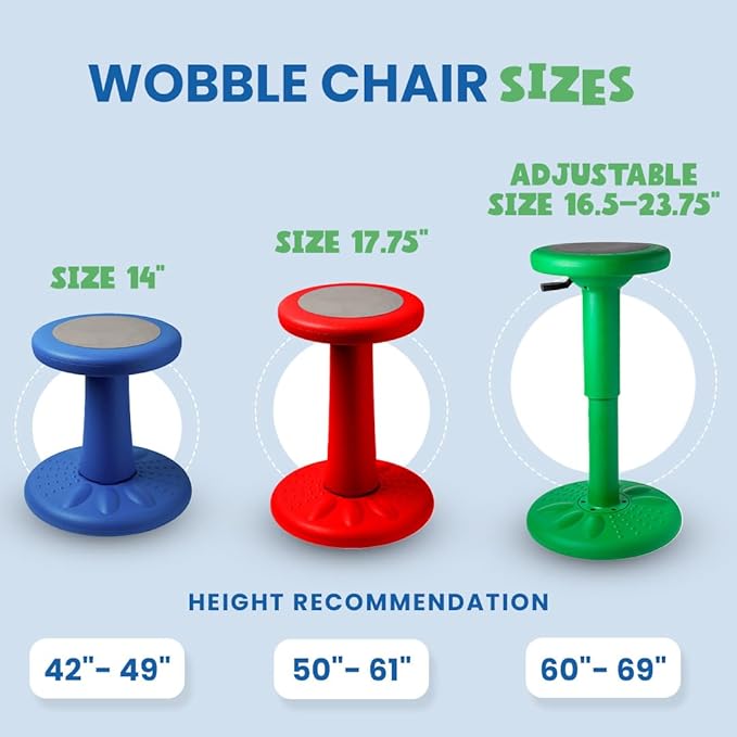 Studico ActiveChairs Kids Wobble Stool, Flexible Classroom Seating improves Focus, Posture & helps ADHD/ADD. Get The Wiggles out Active Fidget Chairs, Preschool | Elementary 14" Chair, Ages 3-7, Gray - LeafyLoom