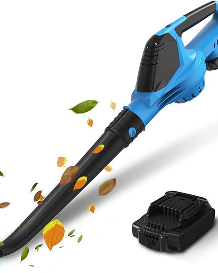 Leaf Blower, 21V Electric Leaf Blower Cordless, Leaf Blower with 2000mAh Battery and Charger, 16.5A/16500rpm Speed Leaf Blower, 5 Speed Mode Lightweight Leaf Blower for Lawn Patio Yard - LeafyLoom