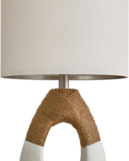 OYEARS 19” Boho Table Lamps Bedroom Living Room Small Farmhouse Rattan Lamp Rustic Egg Design Resin Nightstand Bedside Lamps for Bedroom Living Room Office Study Rest Decor - LeafyLoom