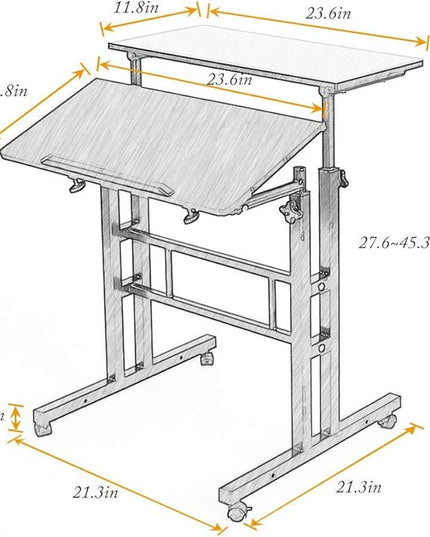 soges Mobile Standing Desk Adjustable Height, Roling Sit-Stand Desk, Small Standing Computer Desk Workstation on Wheels, Sit Stand Up Desk for Home Office, Black - LeafyLoom