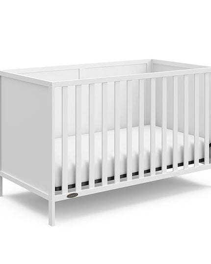Graco Theo 3-in-1 Convertible Crib (White) - GREENGUARD Gold Certified, Converts to Toddler Bed & Daybed, Fits Standard Full-Size Crib Mattress, 4 Adjustable Mattress Heights - LeafyLoom