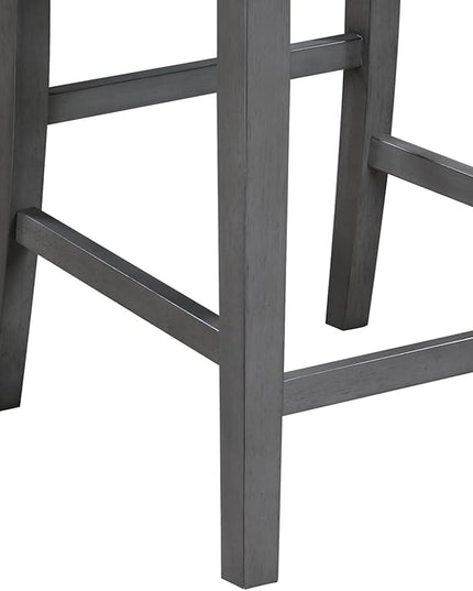 NicBex Kitchen Table for 2 Dining Room Table Set 3-Piece Small Space Counter Height Dining Table with Shelves and 2 Chairs for Small Space, Apartment, Breakfast Nook, Gray - LeafyLoom