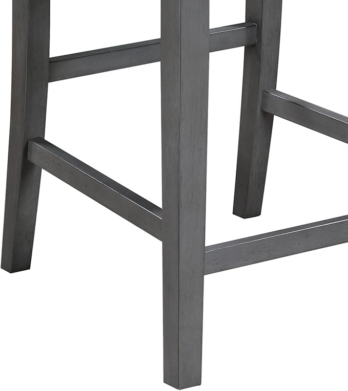 NicBex Kitchen Table for 2 Dining Room Table Set 3-Piece Small Space Counter Height Dining Table with Shelves and 2 Chairs for Small Space, Apartment, Breakfast Nook, Gray - LeafyLoom