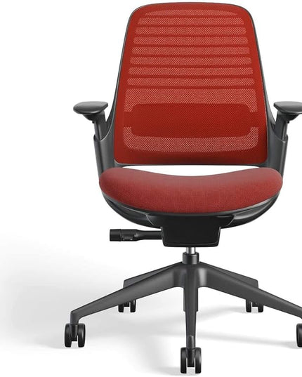 Steelcase Series 1 Work Chair Office Chair - Scarlet, Hard Floor Casters - LeafyLoom